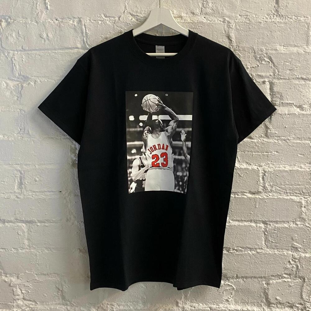 Michael Jordan Basketball Black Tee T-Shirt By Actual Fact
